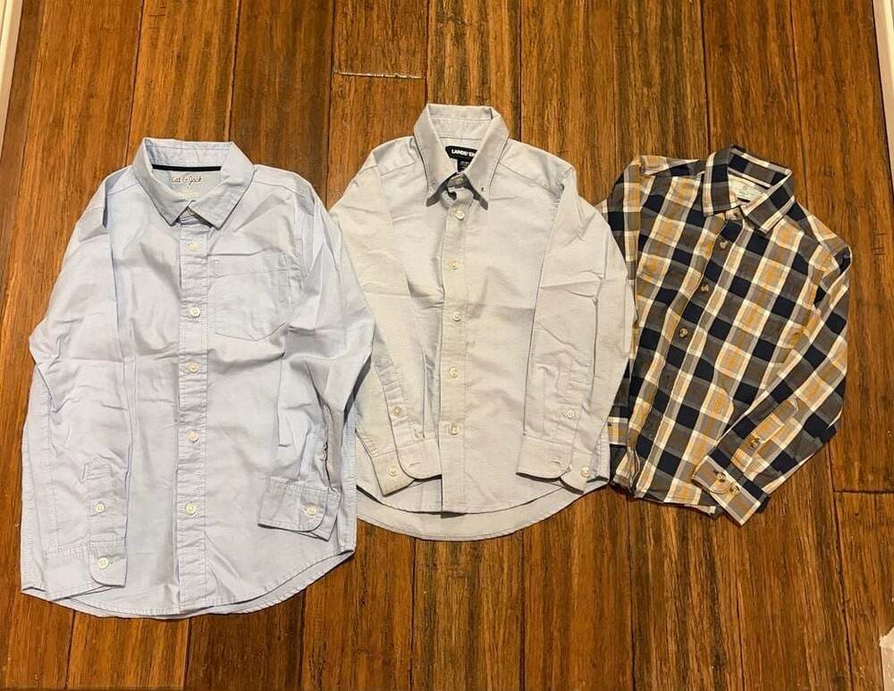 Lot of 3 Boys Long Sleeve Button Down dress Shirts Size 5
